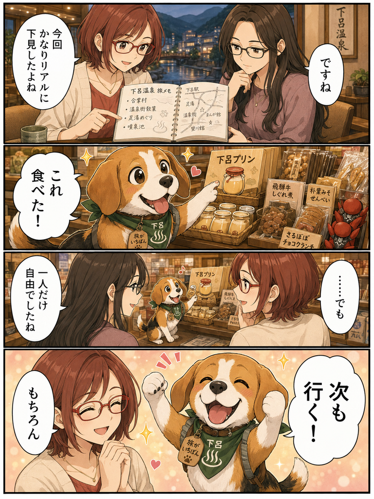まさみ・のあ・アニめろが下呂ロケハンを振り返る漫画