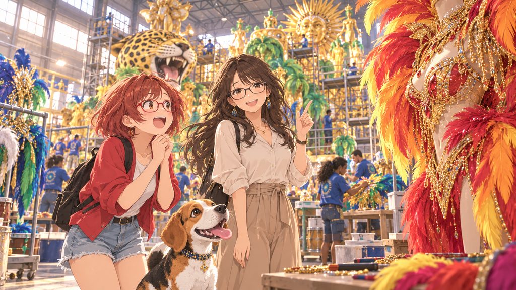 シダージ・ド・サンバの工房を見学するまさみとのあとアニめろ